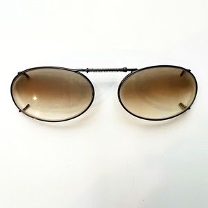 Vintage brown-tinted clip-on sunglasses